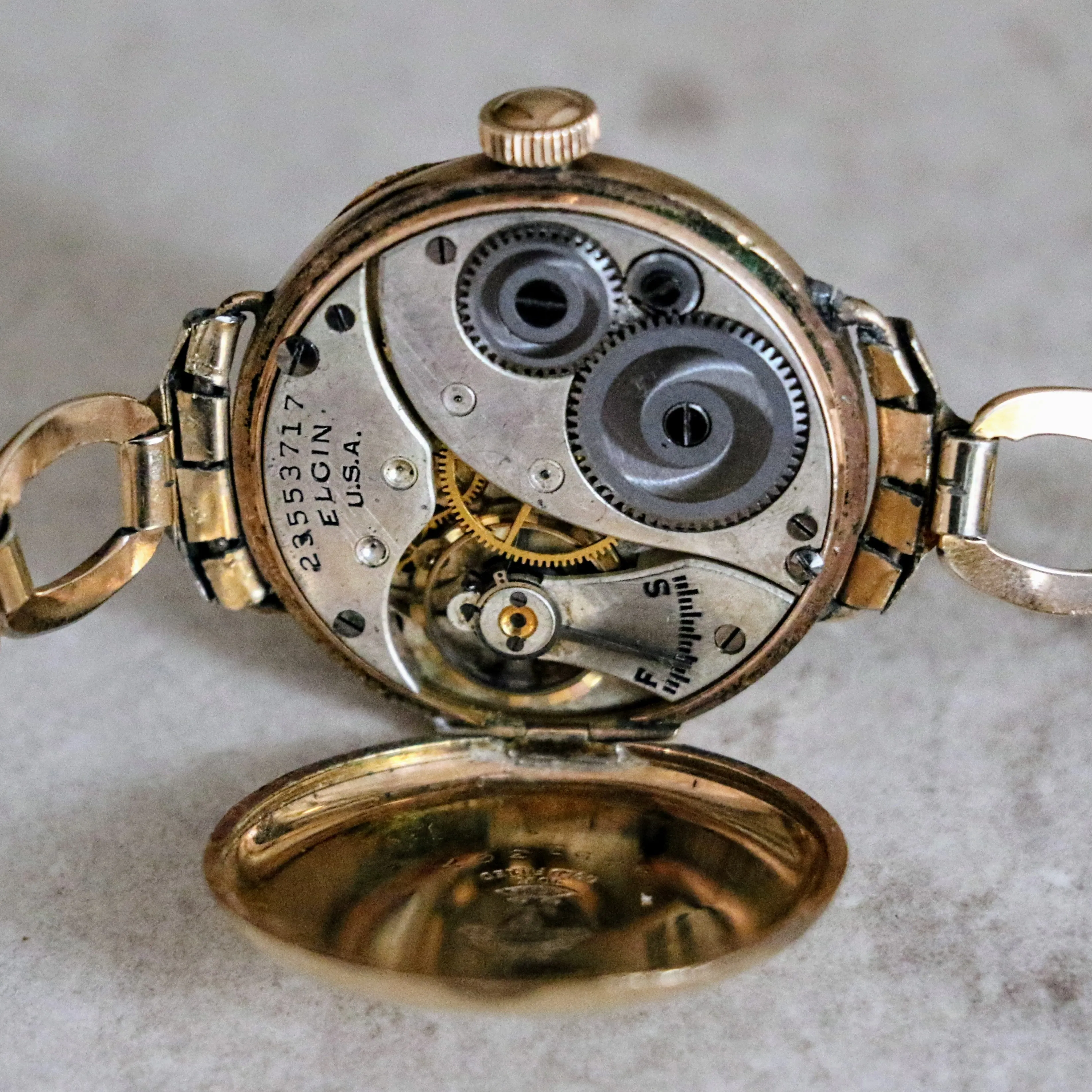 1921 ELGIN Trench Watch 7 Jewels Grade 462 Vintage Wristwatch