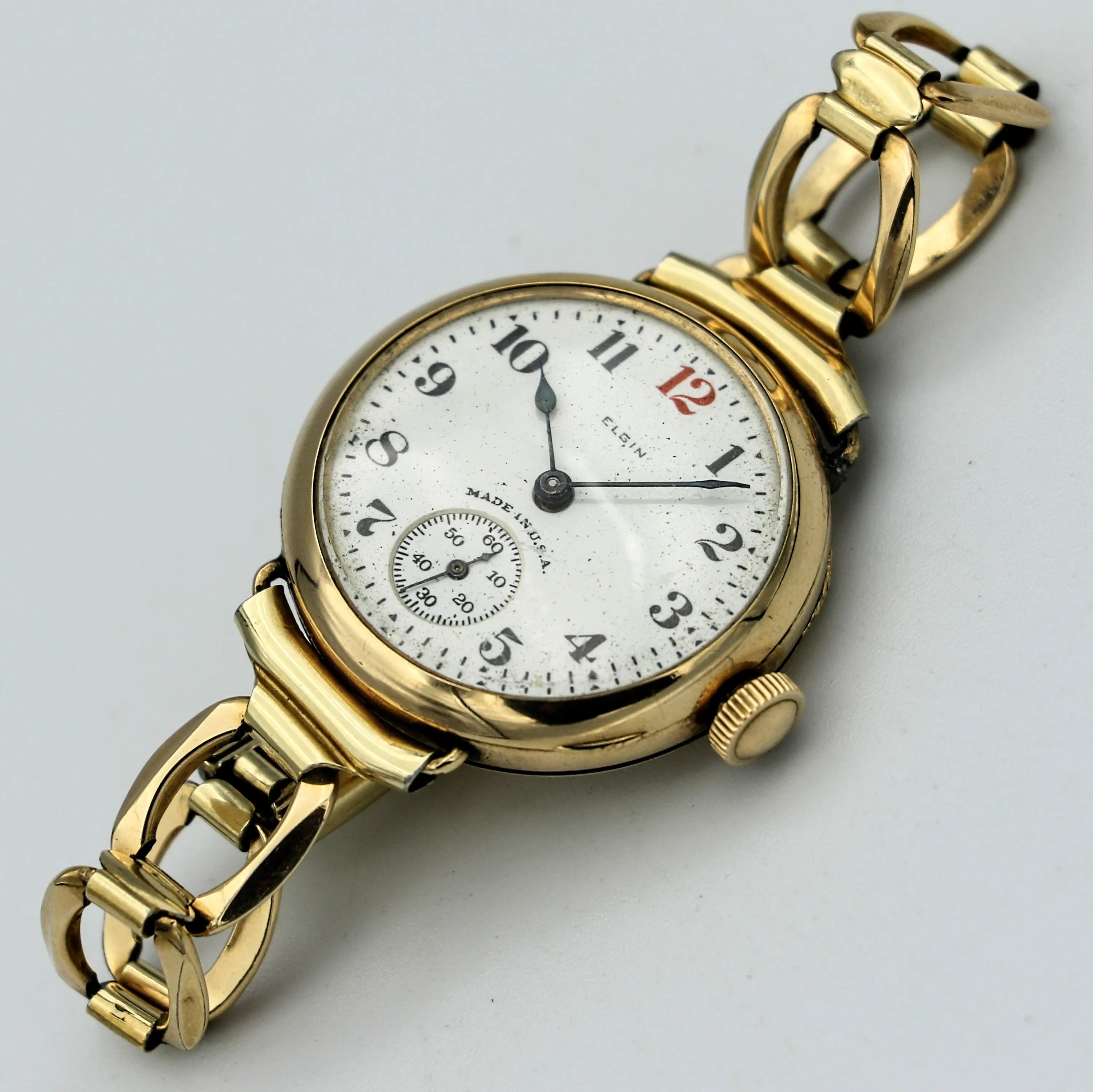 1921 ELGIN Trench Watch 7 Jewels Grade 462 Vintage Wristwatch