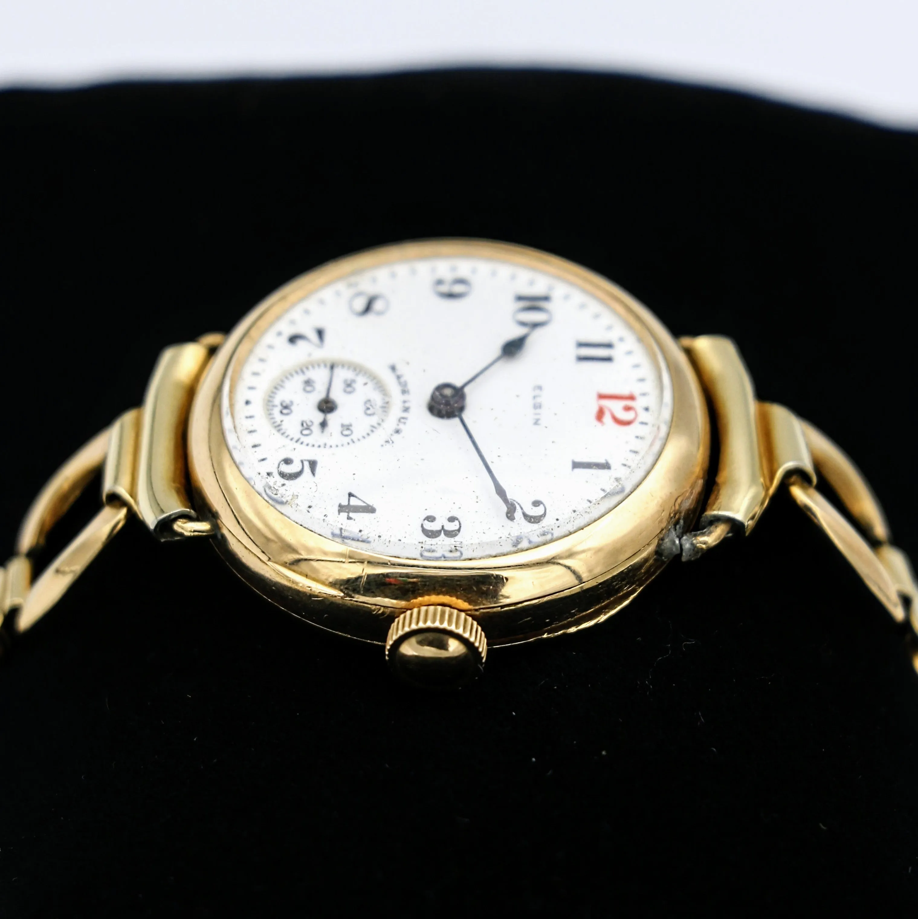 1921 ELGIN Trench Watch 7 Jewels Grade 462 Vintage Wristwatch