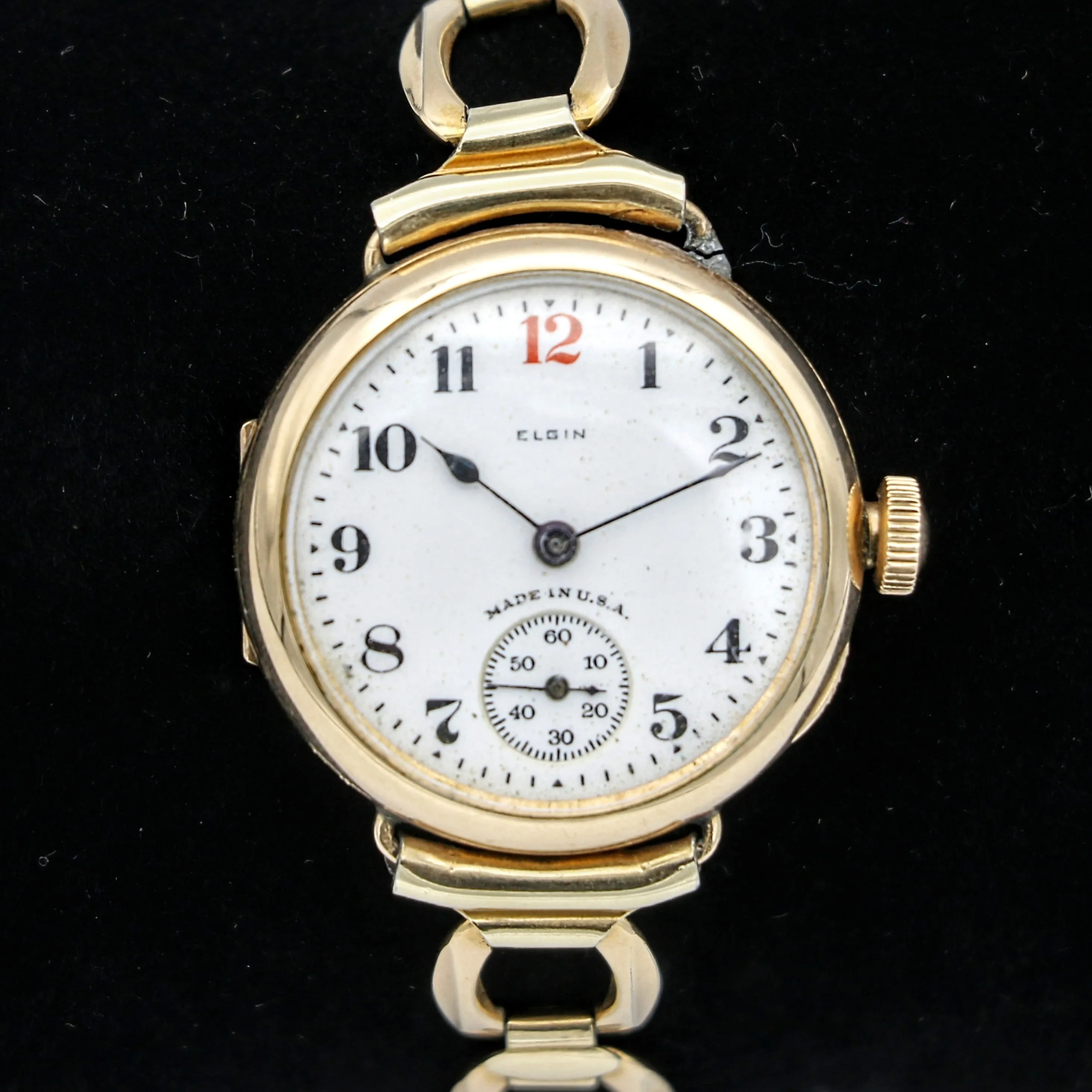 1921 ELGIN Trench Watch 7 Jewels Grade 462 Vintage Wristwatch