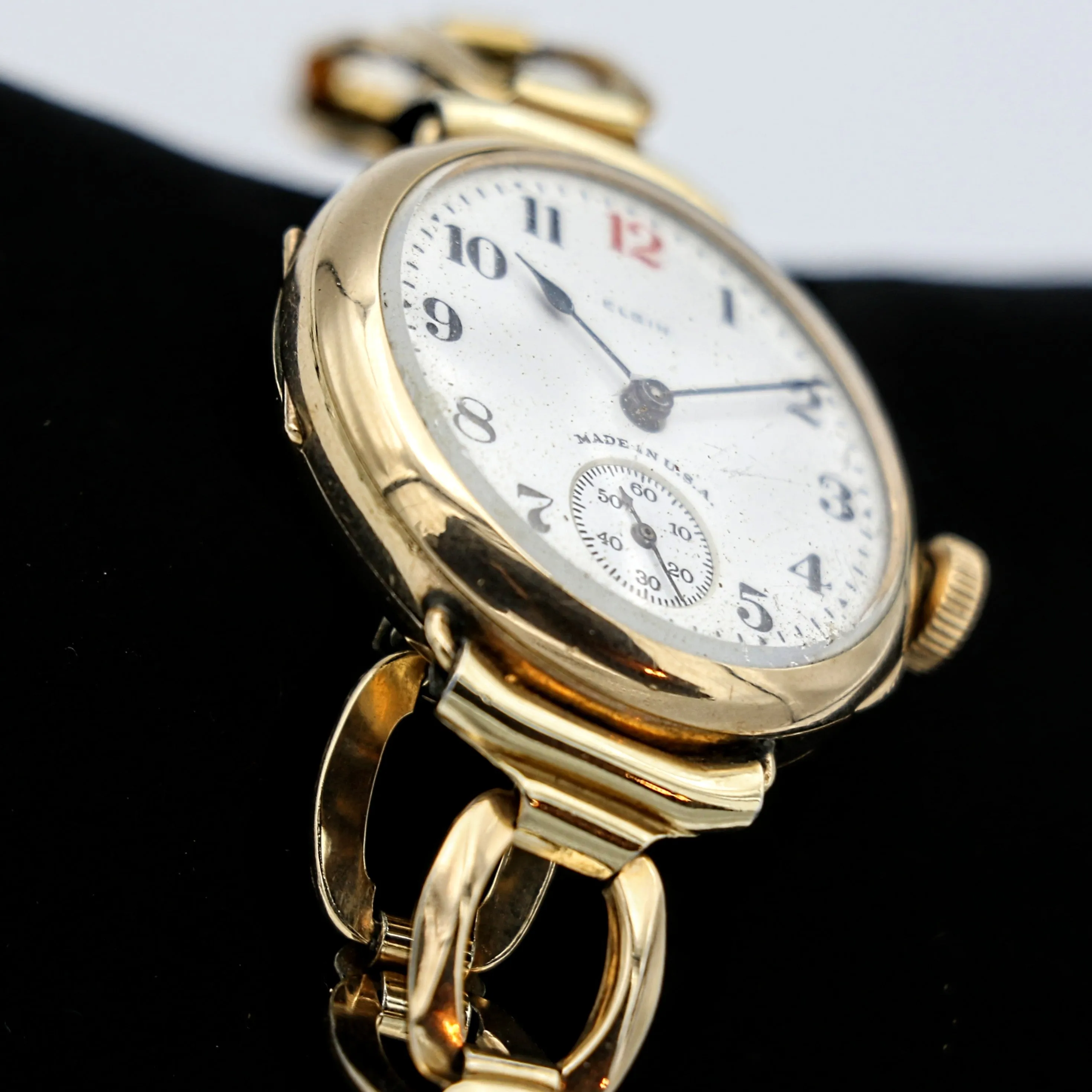1921 ELGIN Trench Watch 7 Jewels Grade 462 Vintage Wristwatch