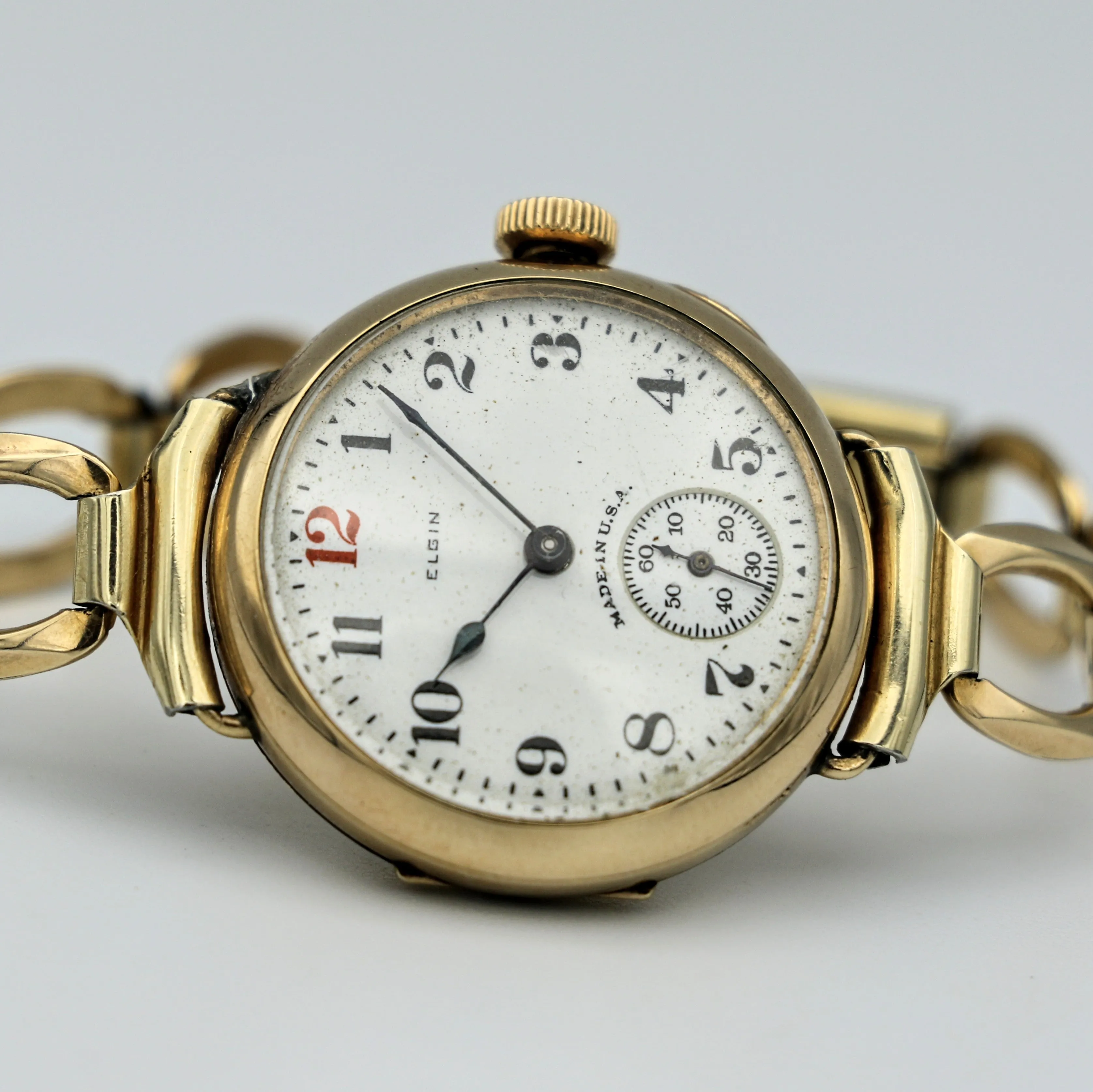 1921 ELGIN Trench Watch 7 Jewels Grade 462 Vintage Wristwatch