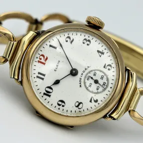 1921 ELGIN Trench Watch 7 Jewels Grade 462 Vintage Wristwatch