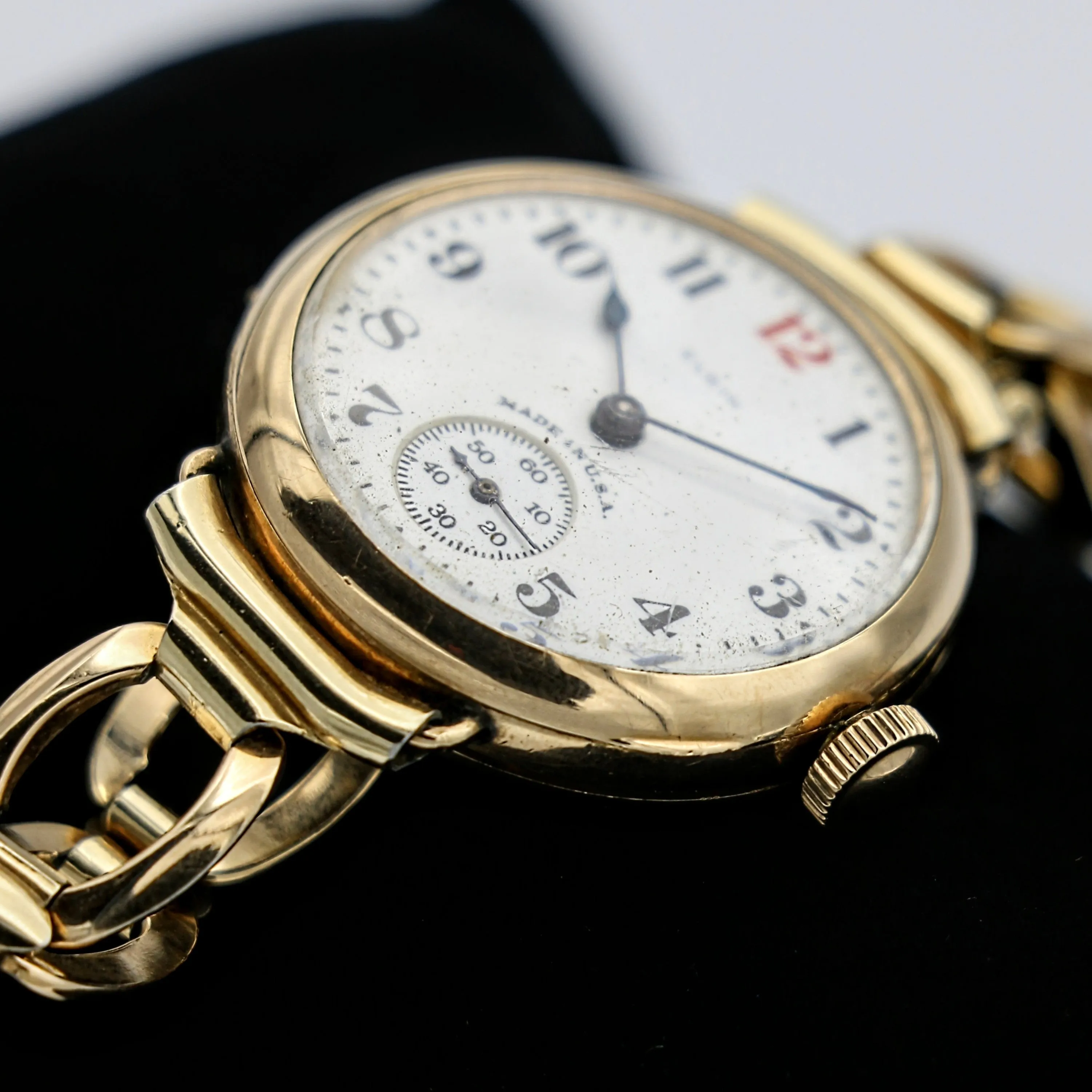 1921 ELGIN Trench Watch 7 Jewels Grade 462 Vintage Wristwatch