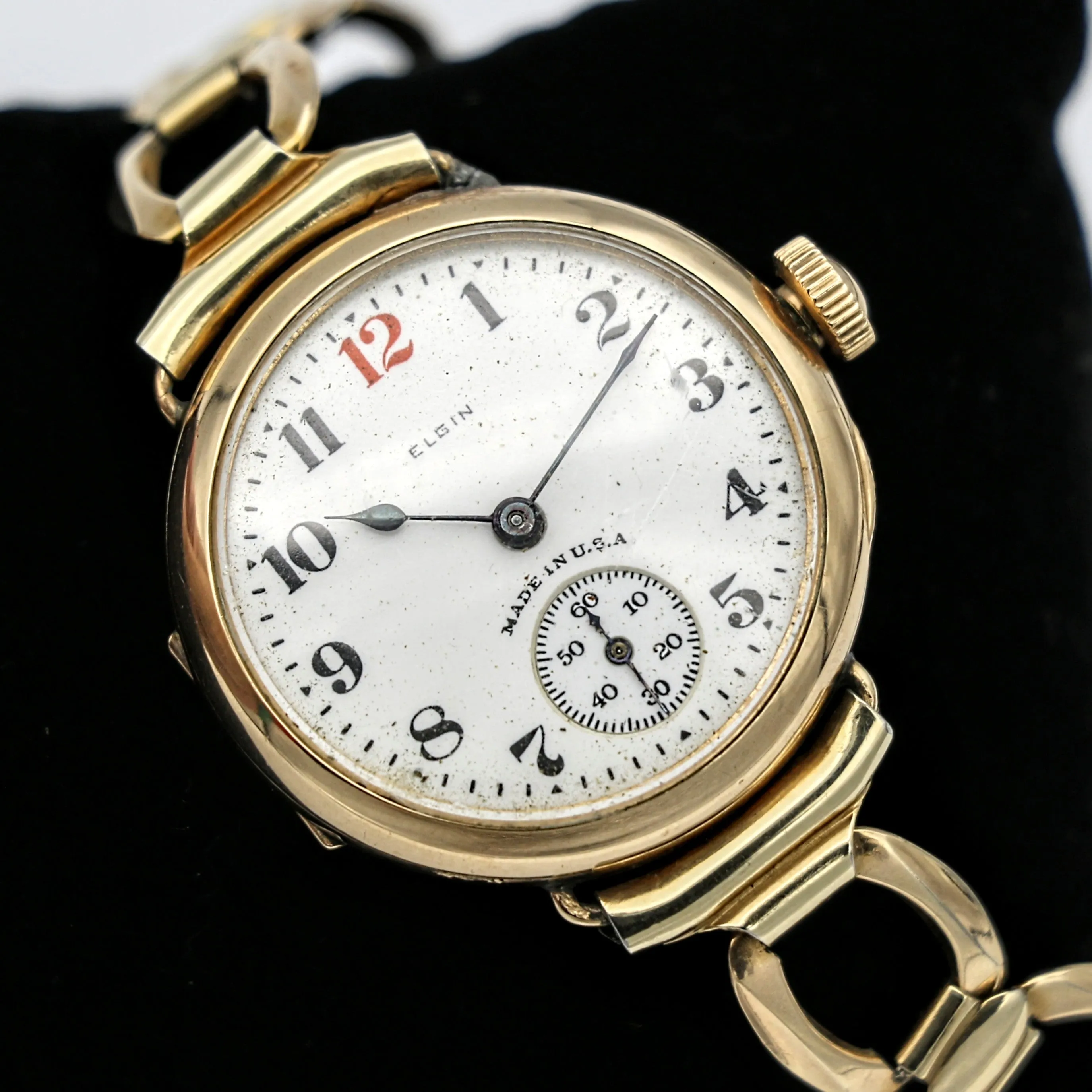 1921 ELGIN Trench Watch 7 Jewels Grade 462 Vintage Wristwatch