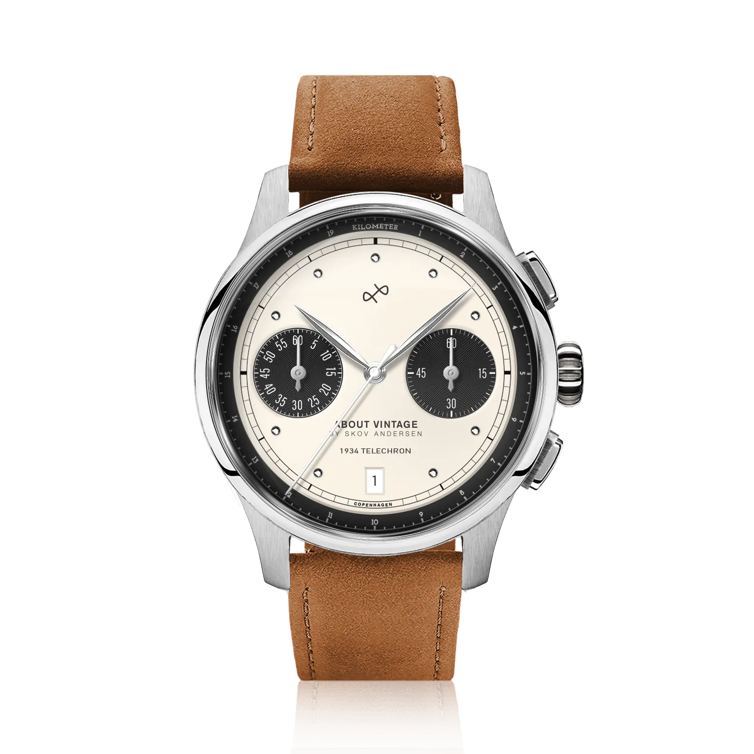 1934 Telechron, Steel / Off White & Black