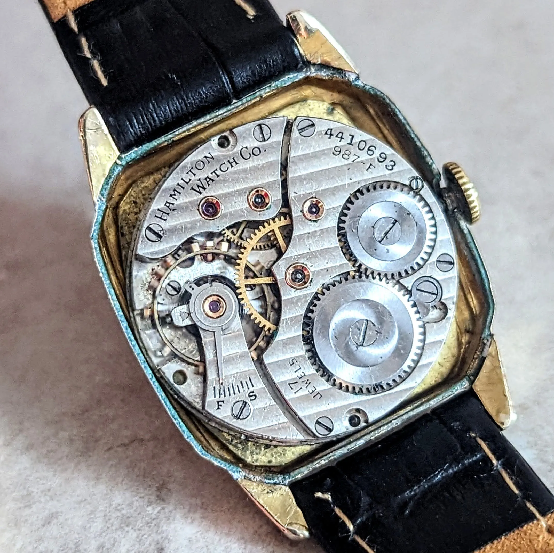 1935 HAMILTON Scott Watch Grade 987-F Vintage Wristwatch