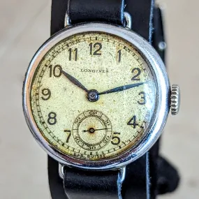 1935 LONGINES Military Wristwatch Cal. 10.68Z Wire Lug Trench Watch