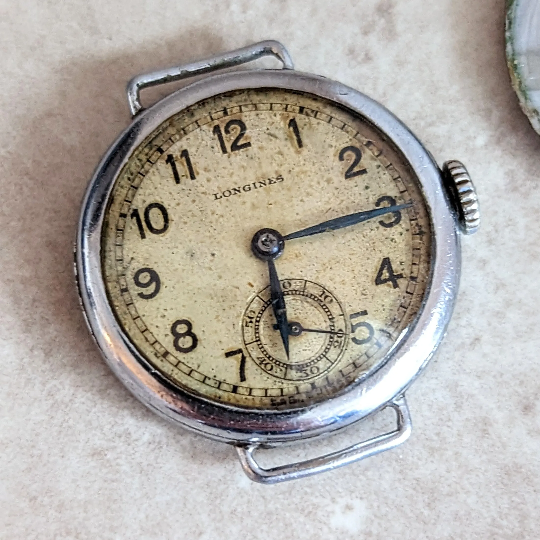 1935 LONGINES Military Wristwatch Cal. 10.68Z Wire Lug Trench Watch