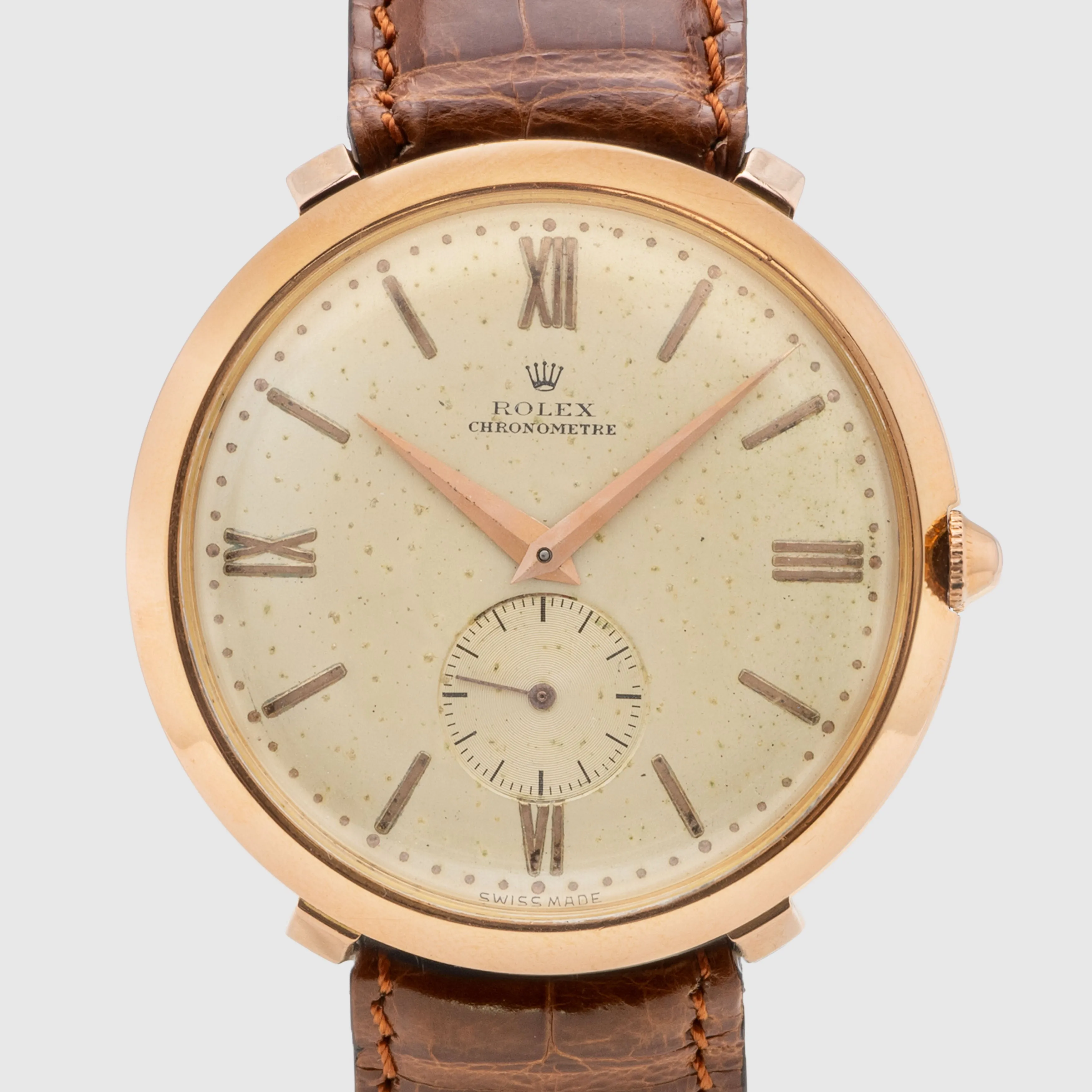 1944 Rolex Oversized Chronometre Pink Gold Ref. 4119
