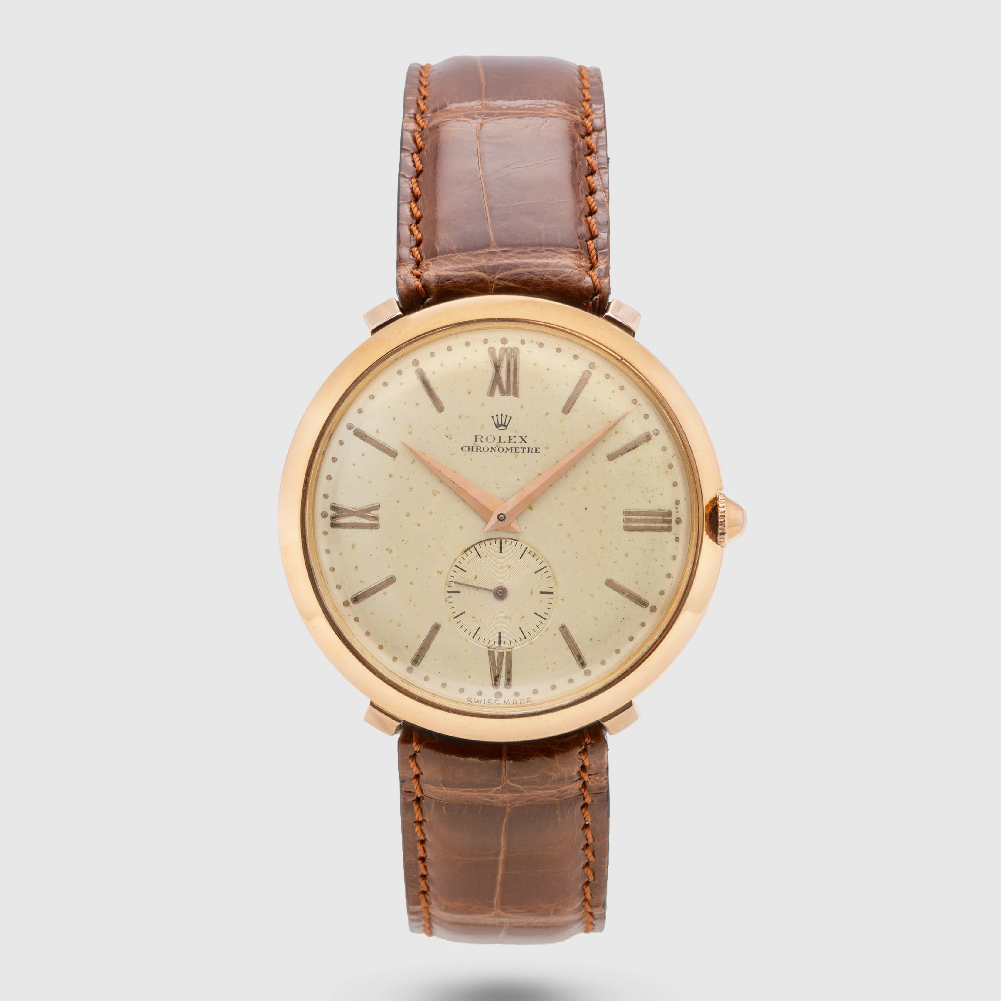 1944 Rolex Oversized Chronometre Pink Gold Ref. 4119