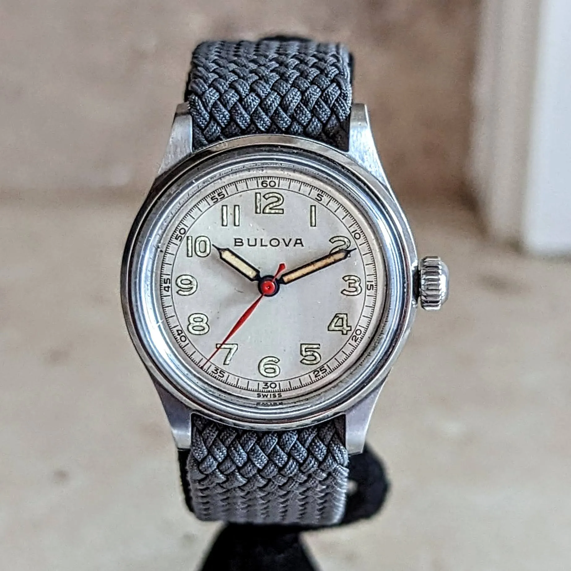 1945 BULOVA Watertite Military Wristwatch 17 Jewels 29mm Swiss Made Watch