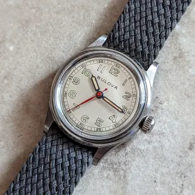 1945 BULOVA Watertite Military Wristwatch 17 Jewels 29mm Swiss Made Watch