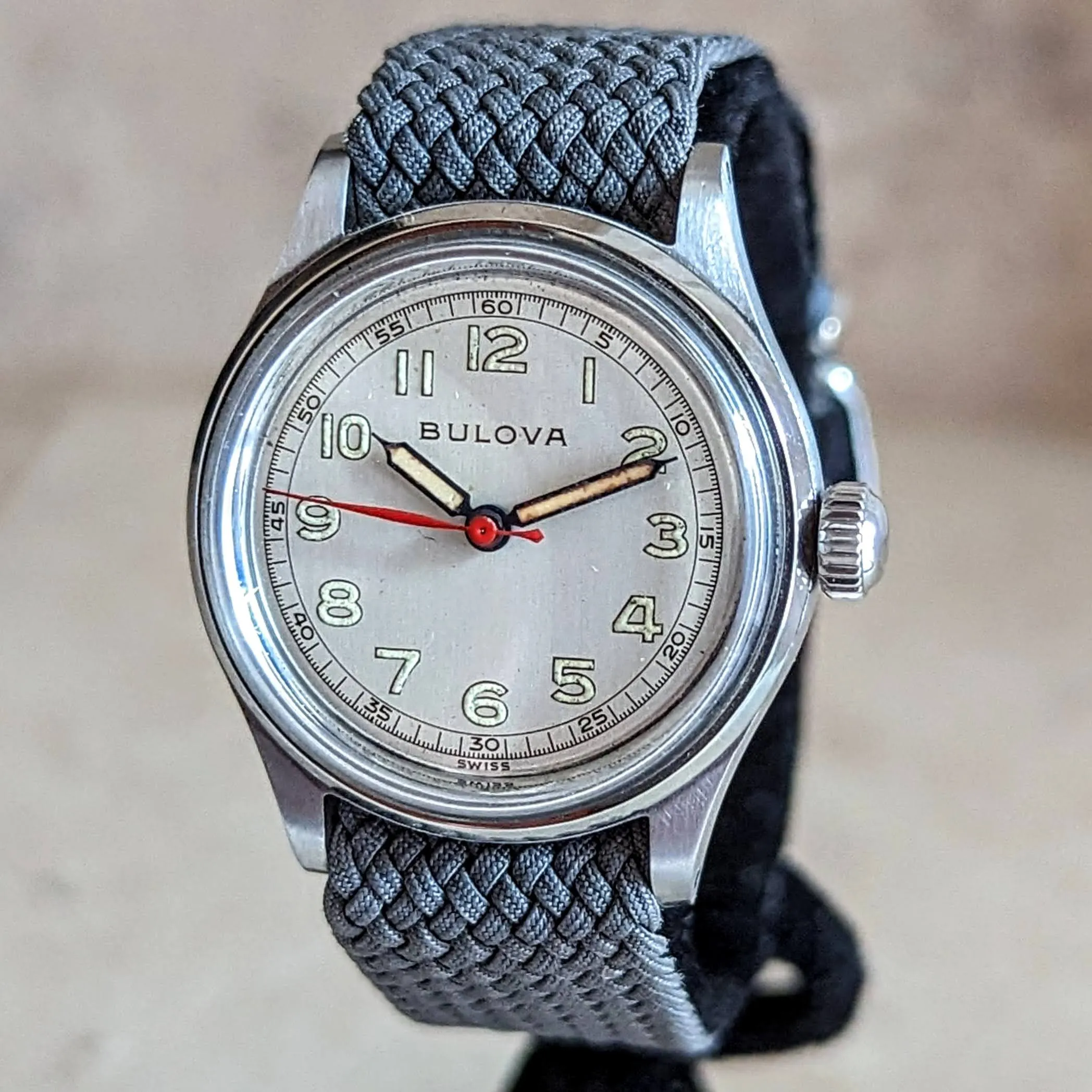 1945 BULOVA Watertite Military Wristwatch 17 Jewels 29mm Swiss Made Watch