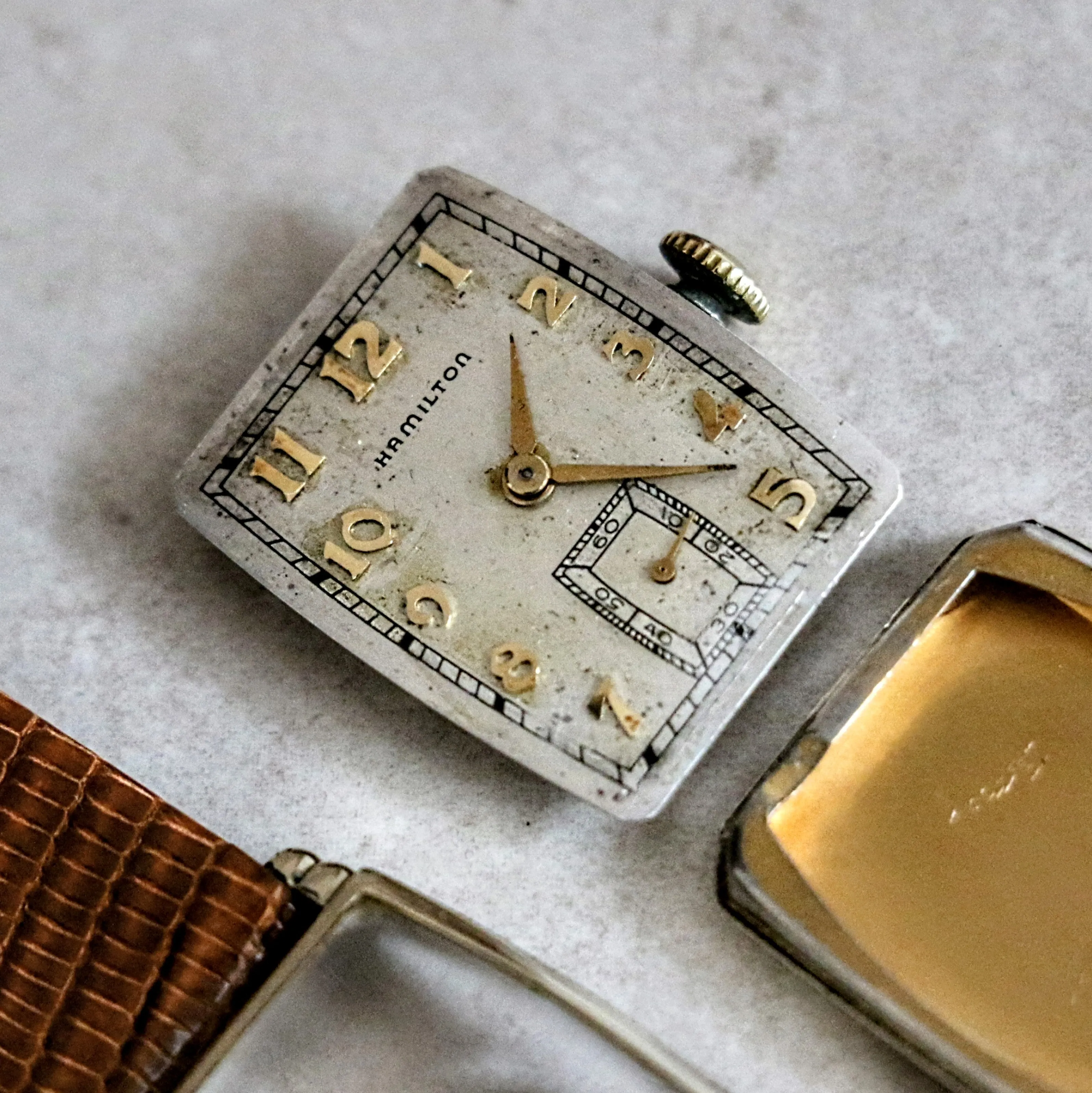 1946 HAMILTON Myron Wristwatch 10K Yellow G.F. Wristwatch U.S.A. Grade 980 Watch