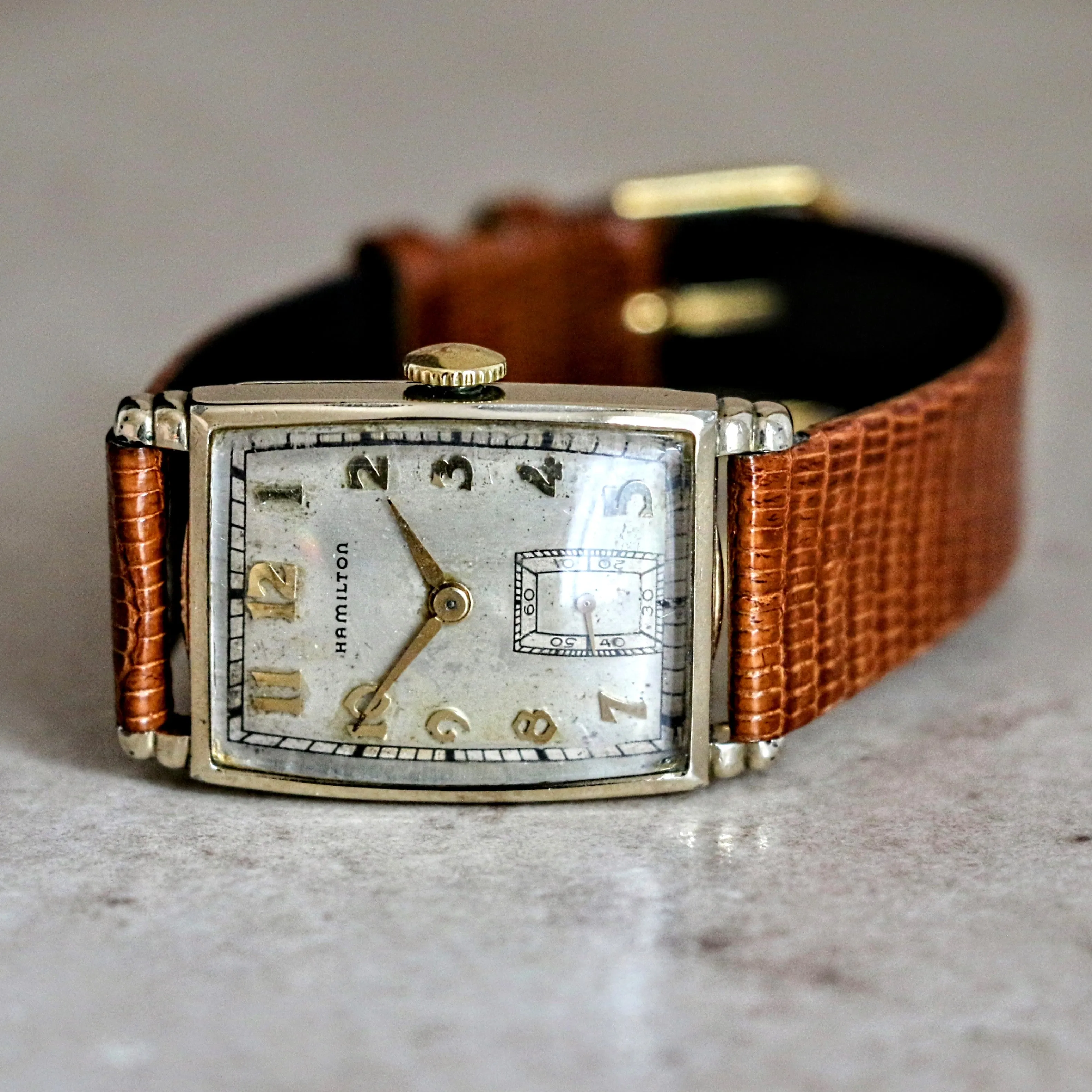 1946 HAMILTON Myron Wristwatch 10K Yellow G.F. Wristwatch U.S.A. Grade 980 Watch