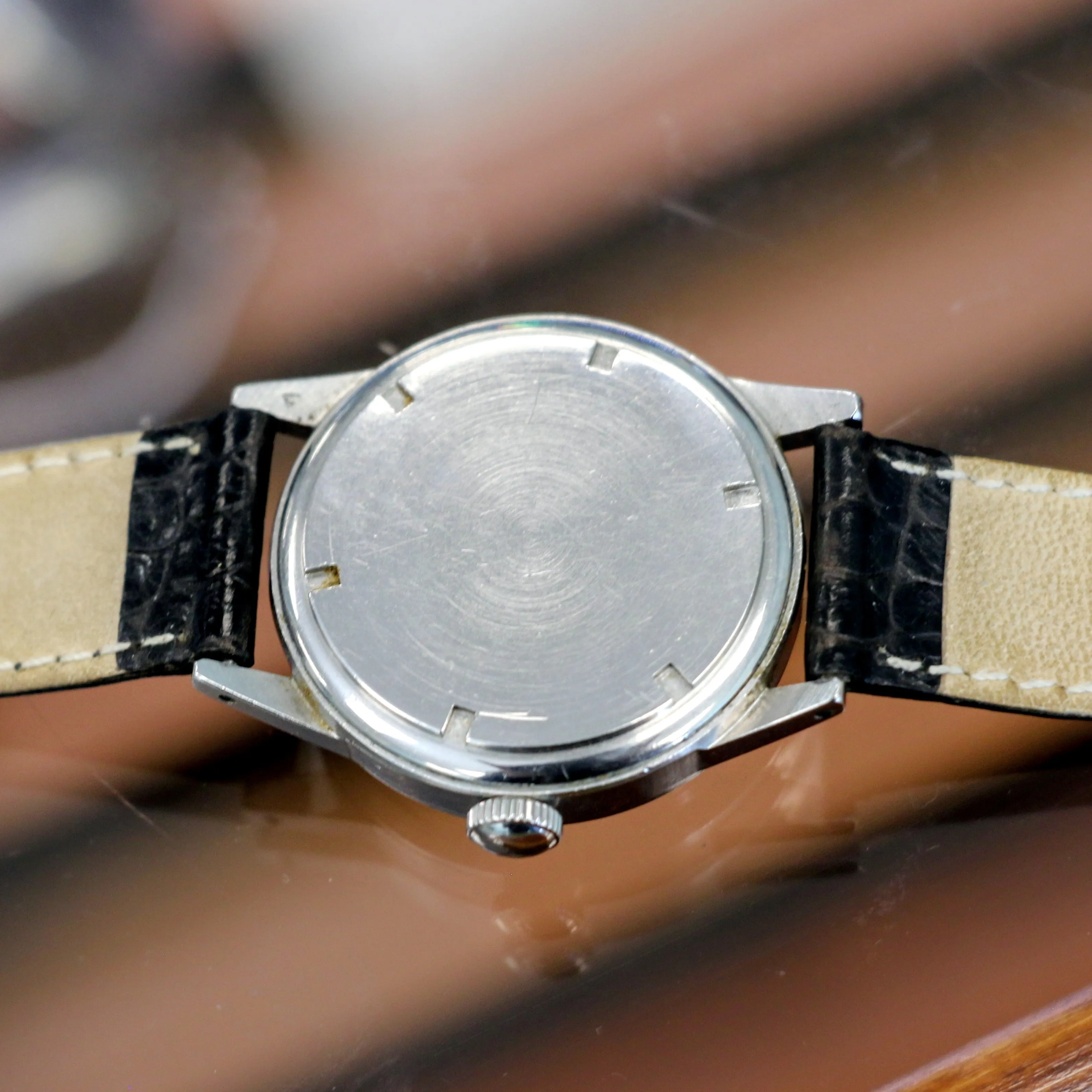 1950s ENICAR Sport Watch Incabloc Military Wristwatch Enamel Dial S.S. Case Swiss Made