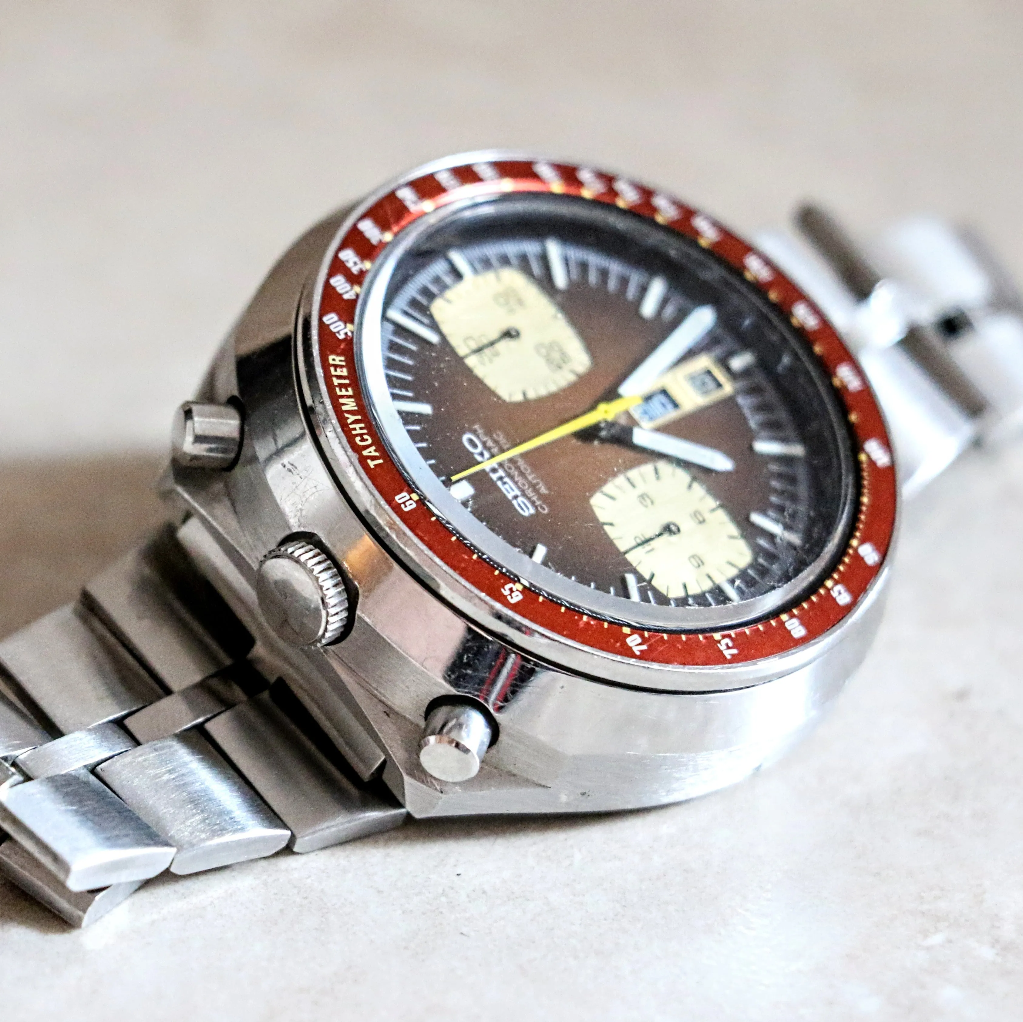 1977 SEIKO BULLHEAD Chronograph Automatic Watch Ref. 6138-0040 Day/Date Vintage Wristwatch