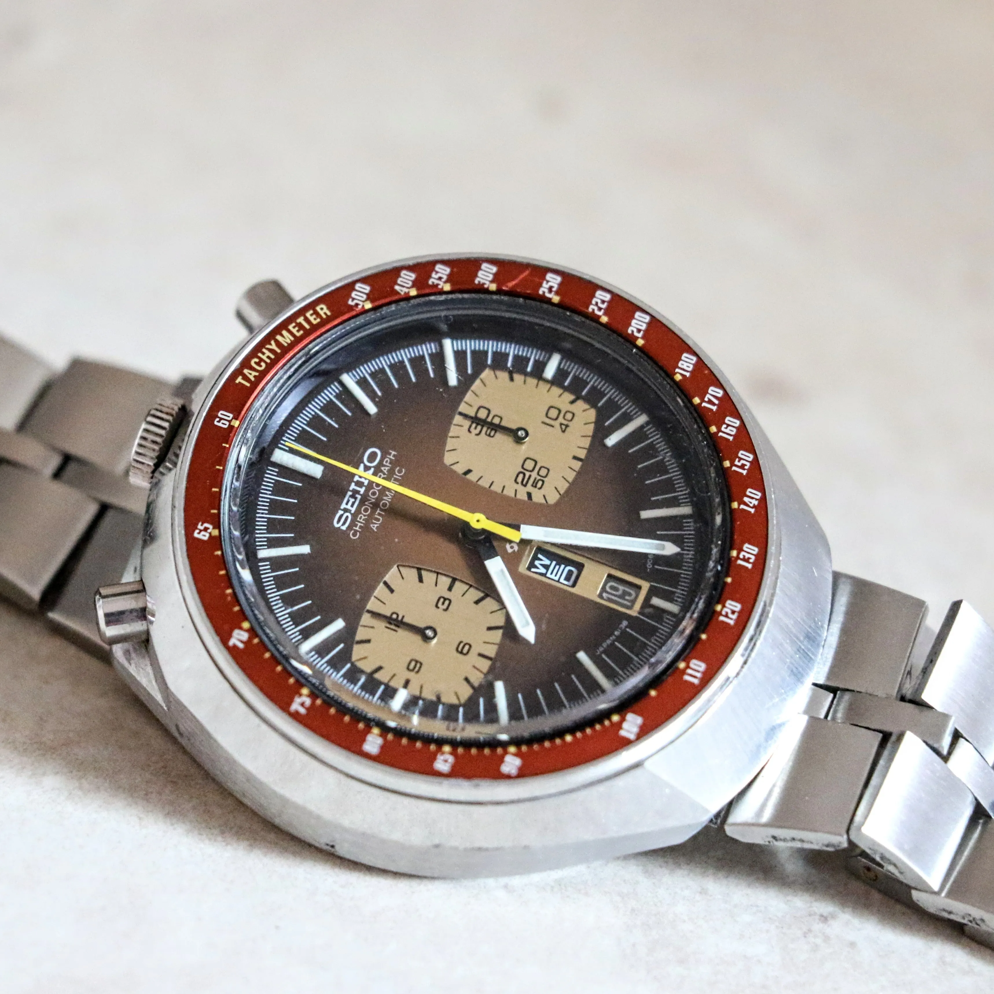 1977 SEIKO BULLHEAD Chronograph Automatic Watch Ref. 6138-0040 Day/Date Vintage Wristwatch