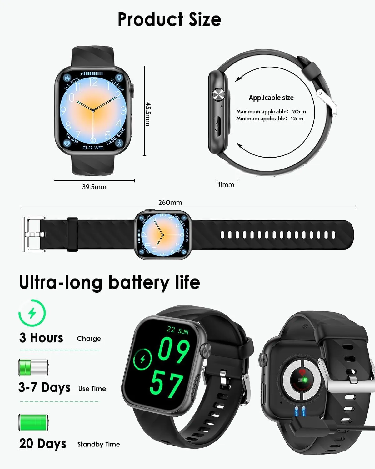 2025 Neu Smartwatch Ekg Hrv/Bmi/Harnsäure/Βιυtｚυcker/Herren Damen, 1.97'' AMOLED Gesundheitsuhr Mit Telefonfunktion, 24H Herzfrequenz/Spo2/Blutdruck Schlafmonitor/Sos-Notruf Fitnessuhr Für Android/Ios