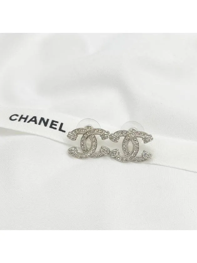 23P CC Logo Earrings Crystal Earrings Silver ABA322