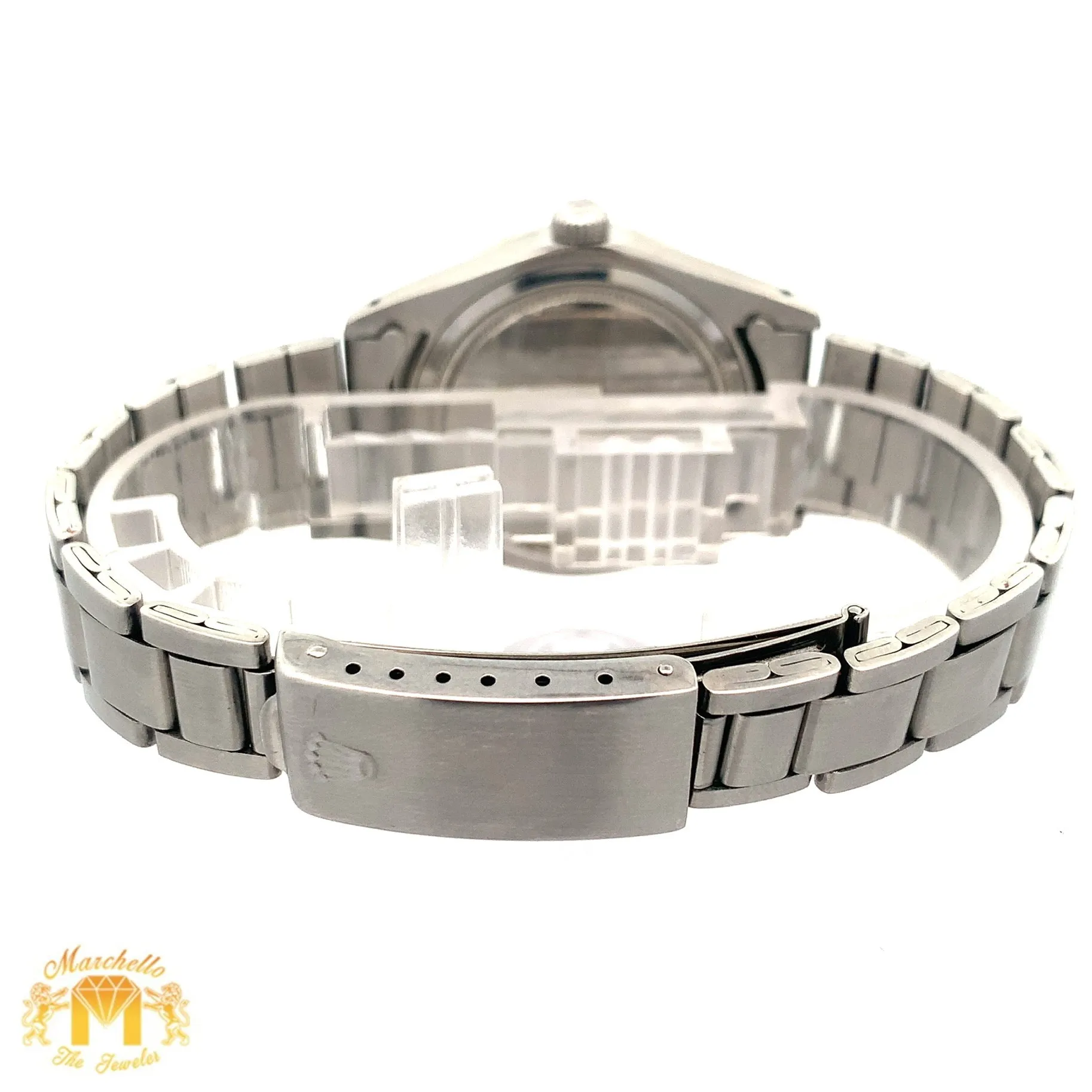 34mm Rolex Oyster Perpetual Date Diamond Watch with Stainless Steel Oyster Bracelet (Mother of pearl(MOP)  diamond dial)