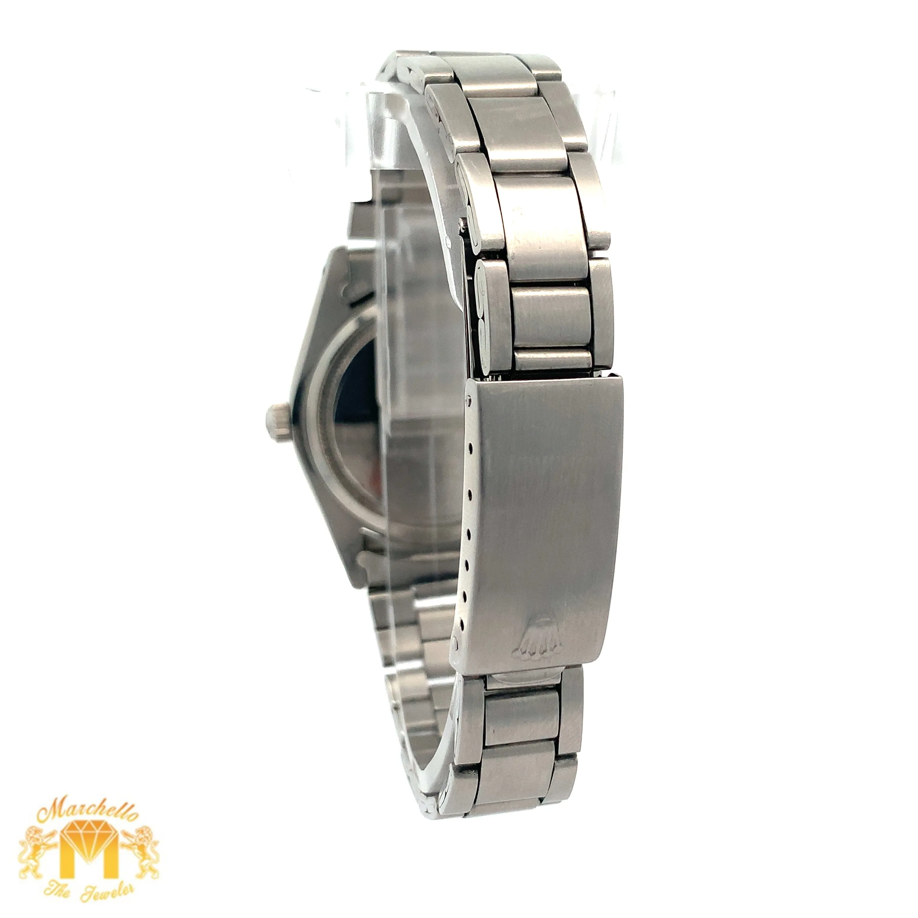 34mm Rolex Oyster Perpetual Date Diamond Watch with Stainless Steel Oyster Bracelet (Mother of pearl(MOP)  diamond dial)