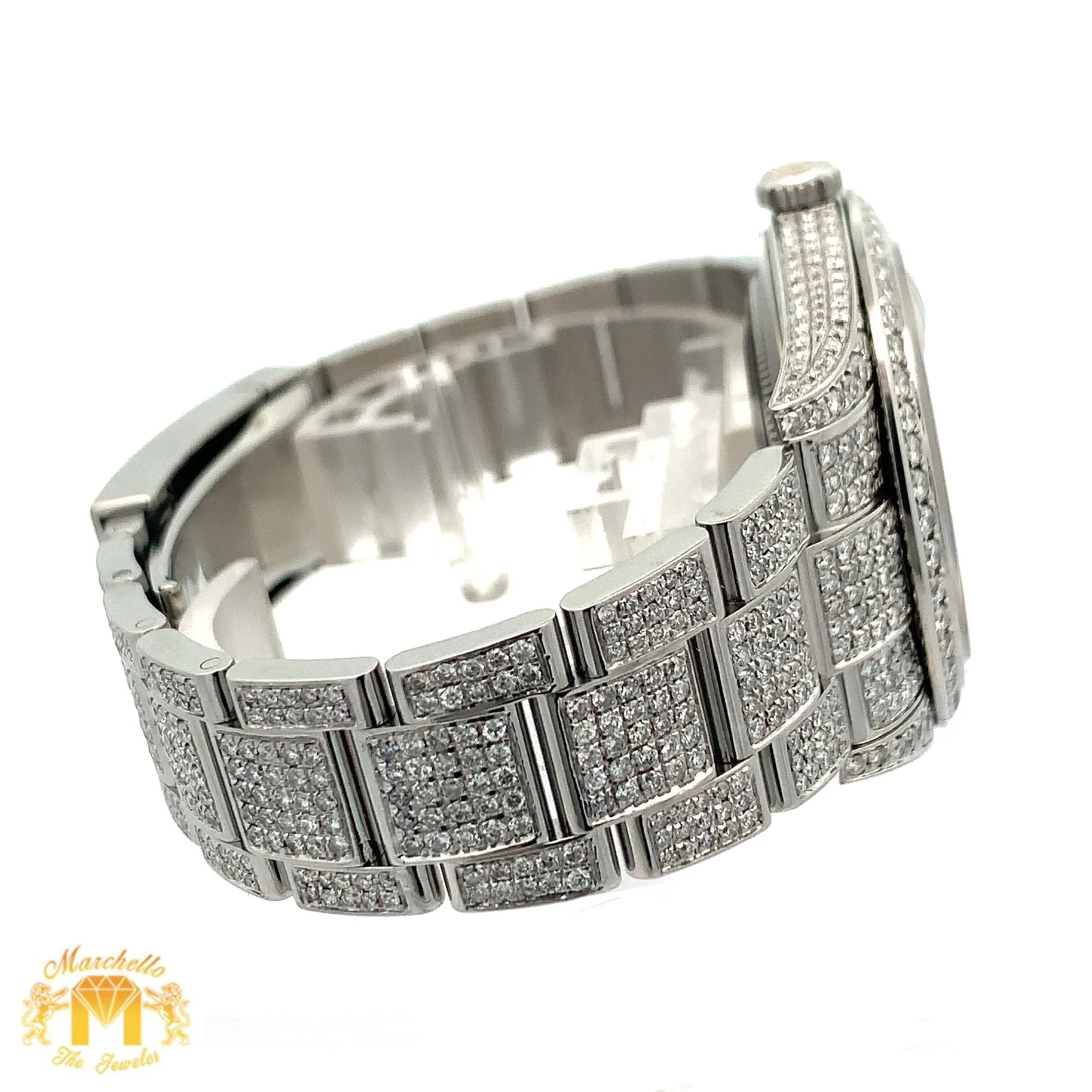 41mm Iced Out Rolex Watch with Stainless Steel Oyster Bracelet