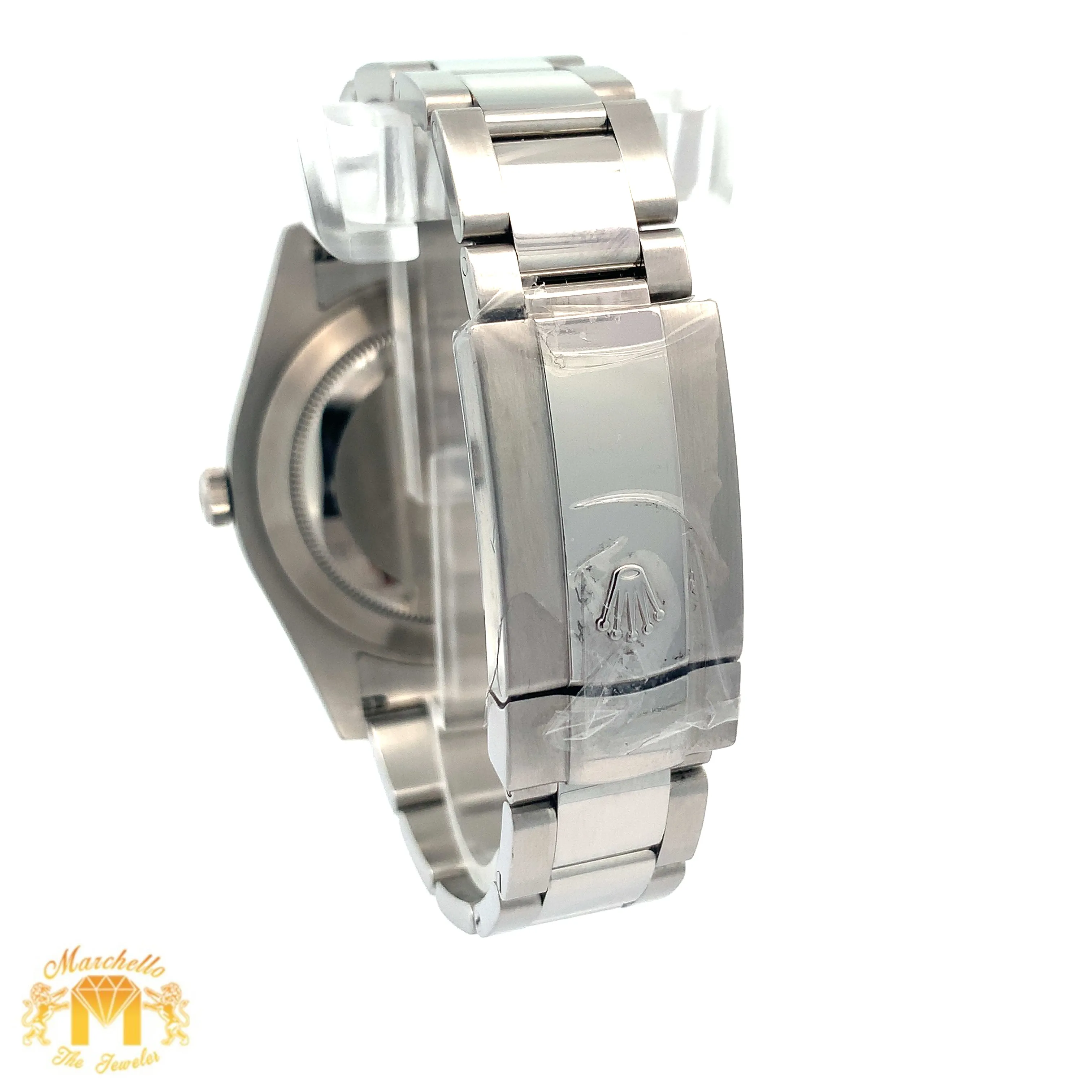 41mm Rolex Diamond Watch with Stainless Steel Oyster Bracelet (diamond bezel and dial)