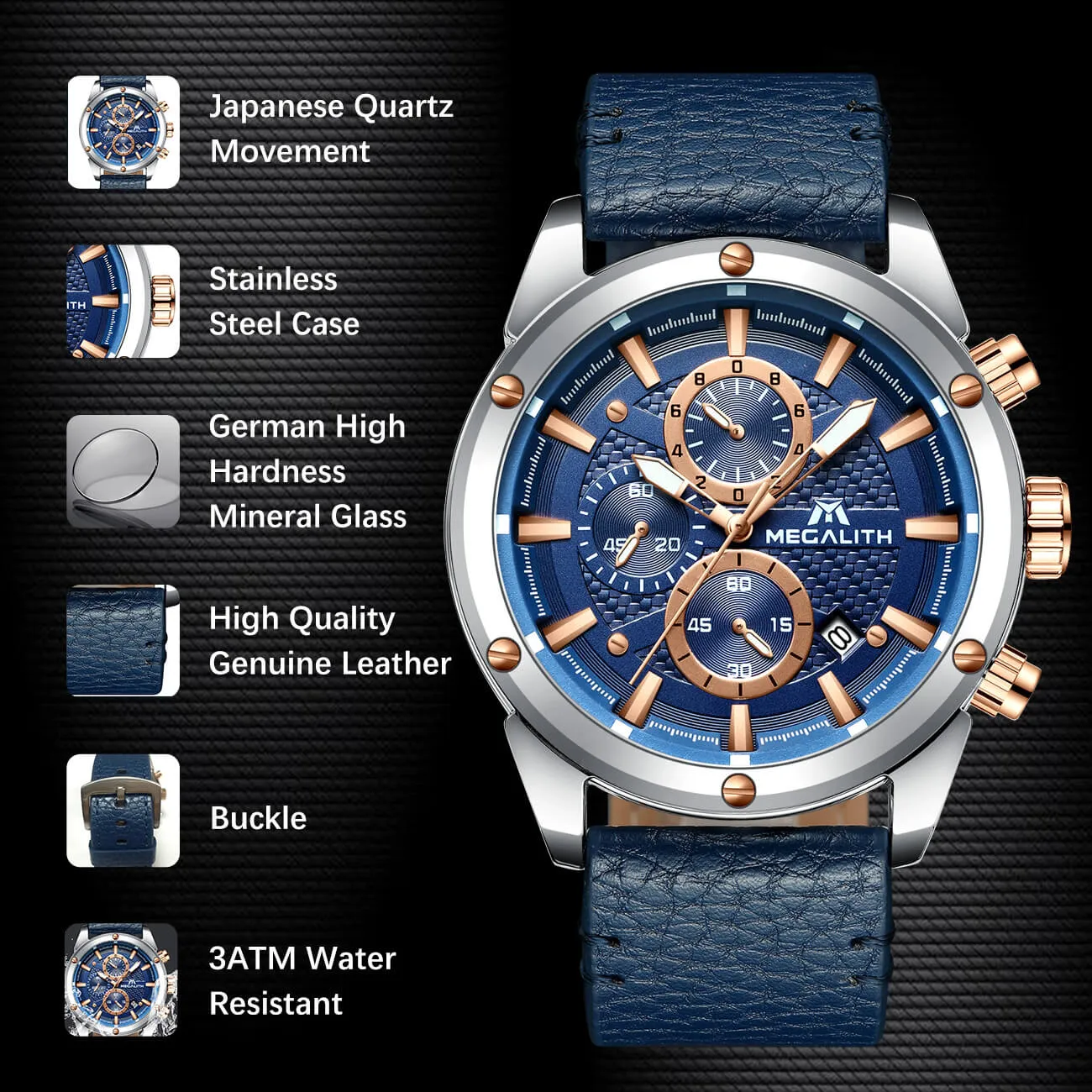 8004M | Quartz Men Watch | Leather Band