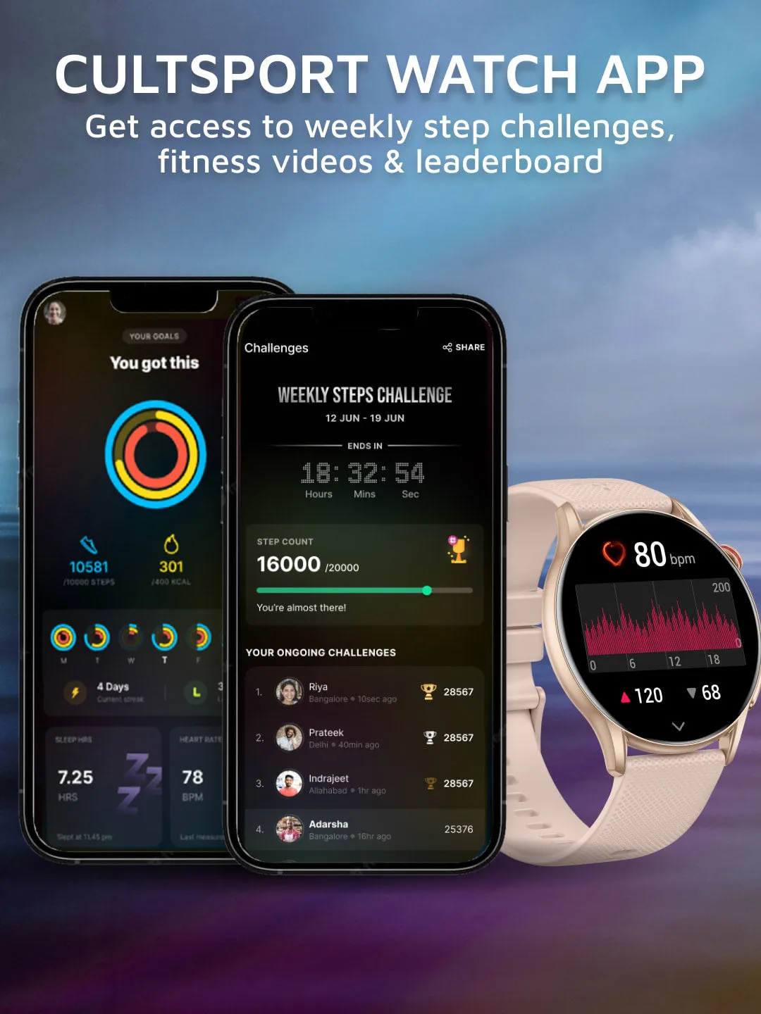 Ace XR 1.43" Super Retina Amoled Display, 466 * 466 Resolution, 850 NITS Peak Brightness, BT Calling, Health Tracking (Rose Gold Silicone Strap)