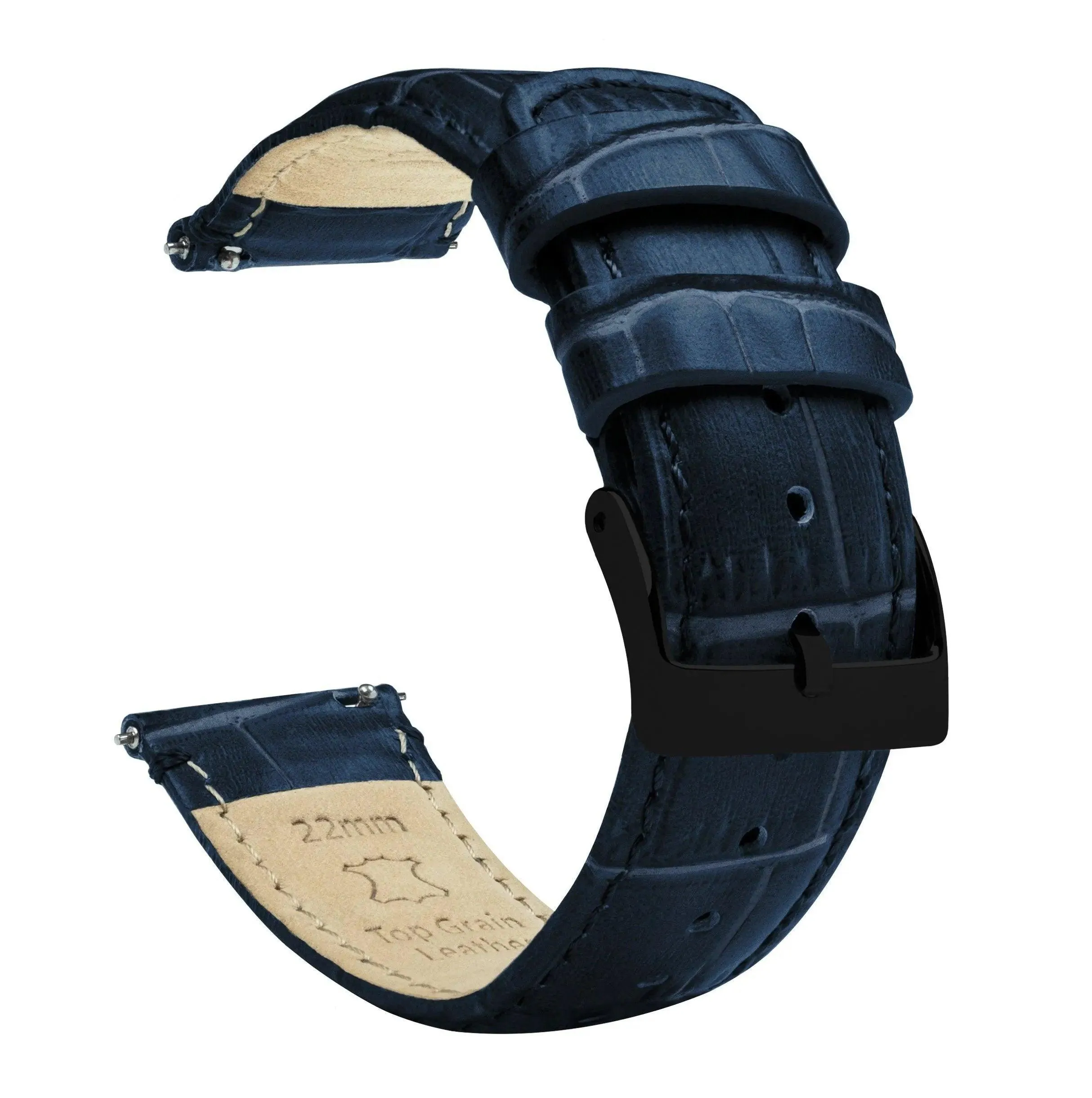 Amazfit Bip | Navy Blue Alligator Grain Leather by Barton Watch Bands