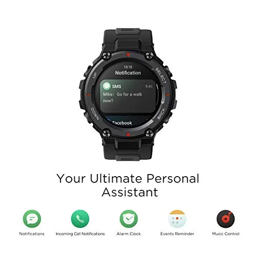 Amazfit T-Rex Pro Smartwatch Fitness Watch with Built-in GPS, Military Standard Certified, 18 Day Battery Life, SpO2, Heart Rate Monitor, 100  Sports Modes, 10 ATM Waterproof, Steel Blue