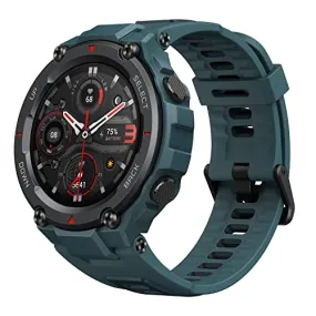 Amazfit T-Rex Pro Smartwatch Fitness Watch with Built-in GPS, Military Standard Certified, 18 Day Battery Life, SpO2, Heart Rate Monitor, 100  Sports Modes, 10 ATM Waterproof, Steel Blue
