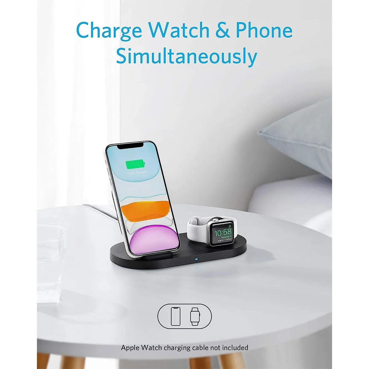 Anker Powerwave Wireless Charging Station with QC Charger and 2-in-1 Stand