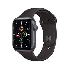 Apple Watch SE (GPS, 44MM) Aluminiumgehäuse Space Grau Schwarz Sportarmband (Generalüberholt)