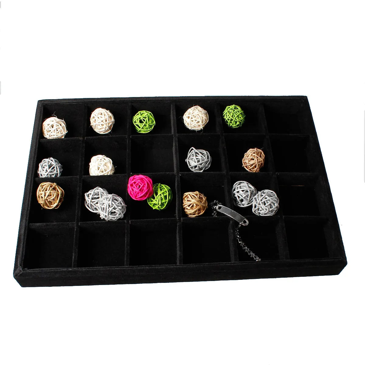 Black Jewelry Display Tray, Velvet Tray, 14" x 9.5"  dsp0005