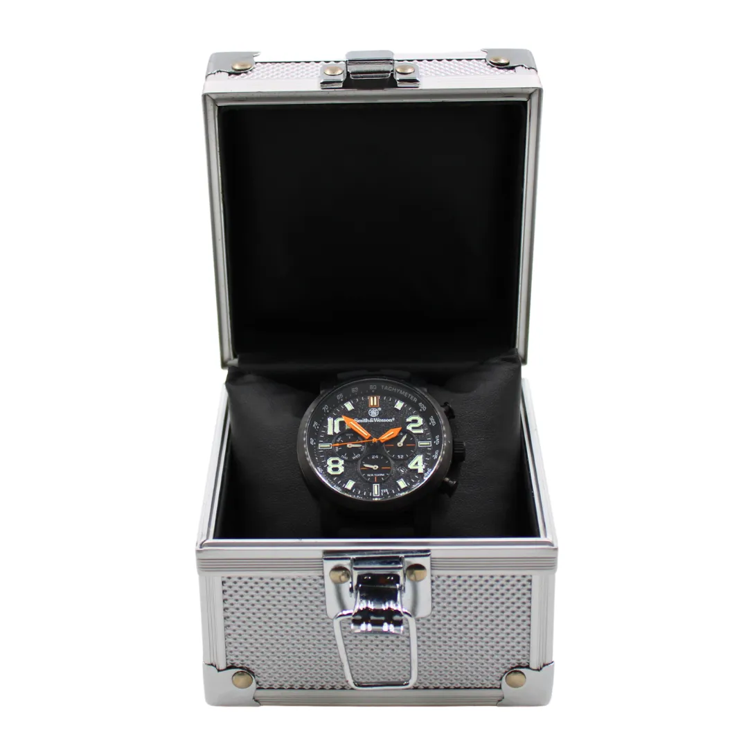 Black Smith & Wesson Tritium Chronograph Gold, Silicone Strap