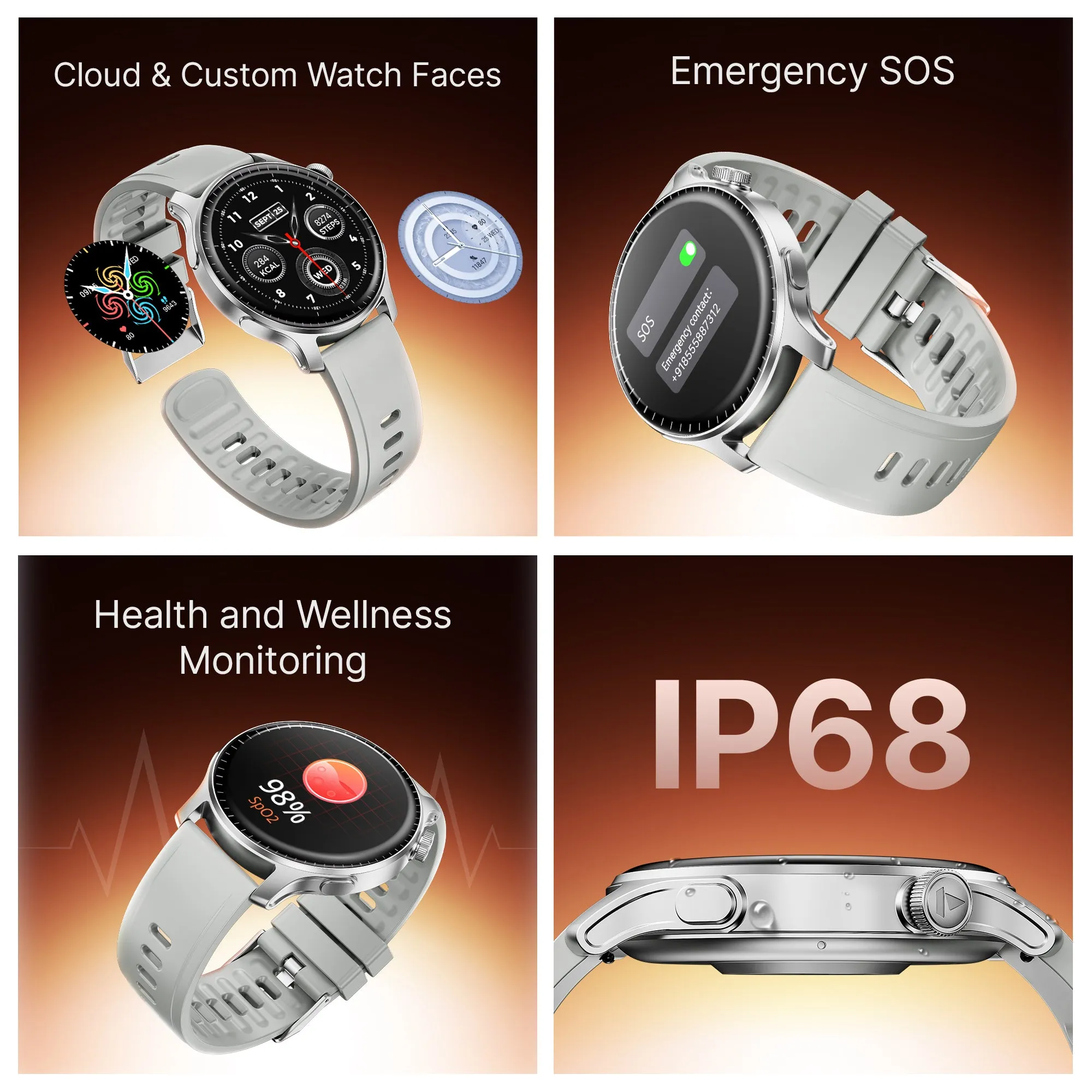 boAt Ultima Prime | Smartwatch with 1.43" AMOLED Display, Cloud Watch Faces, Emergency SOS, BT Calling, Functional Crown