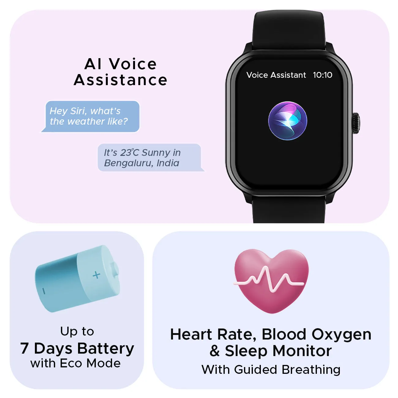 boAt Wave Spin Voice | Smartwatch with 1.85" HD Display, 100  Sports Modes, Functional Crown, Built-in-games