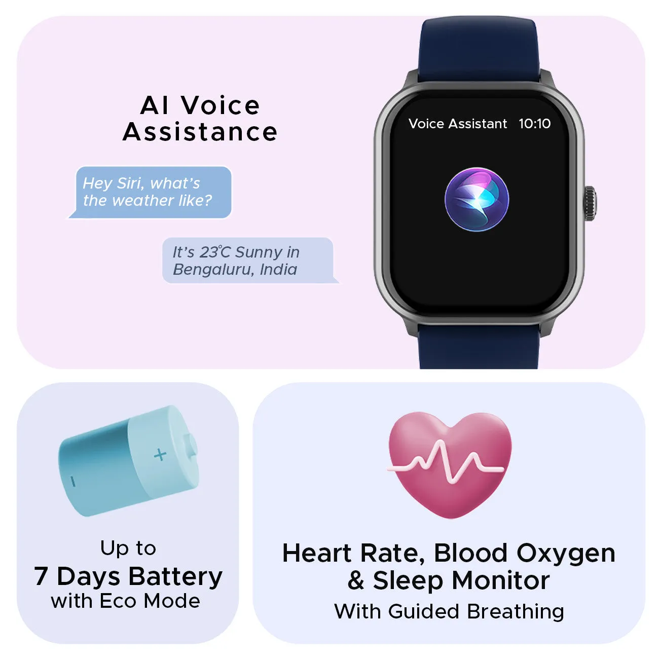 boAt Wave Spin Voice | Smartwatch with 1.85" HD Display, 100  Sports Modes, Functional Crown, Built-in-games