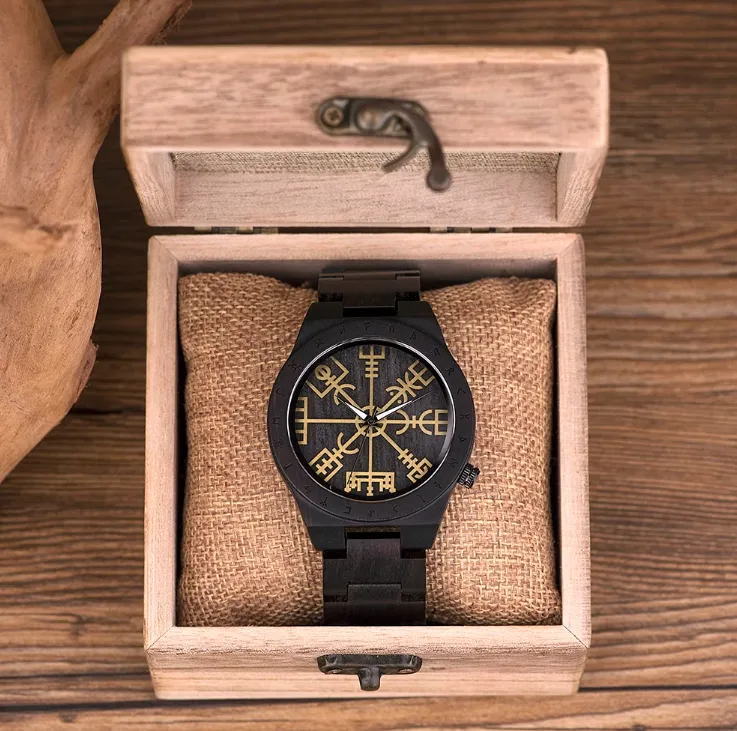 BOBO BIRD VINTAGE PIRATE COMPASS SYMBOL WOODEN WATCHES