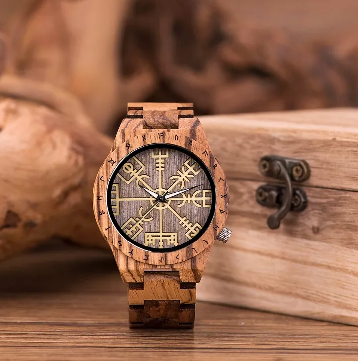 BOBO BIRD VINTAGE PIRATE COMPASS SYMBOL WOODEN WATCHES