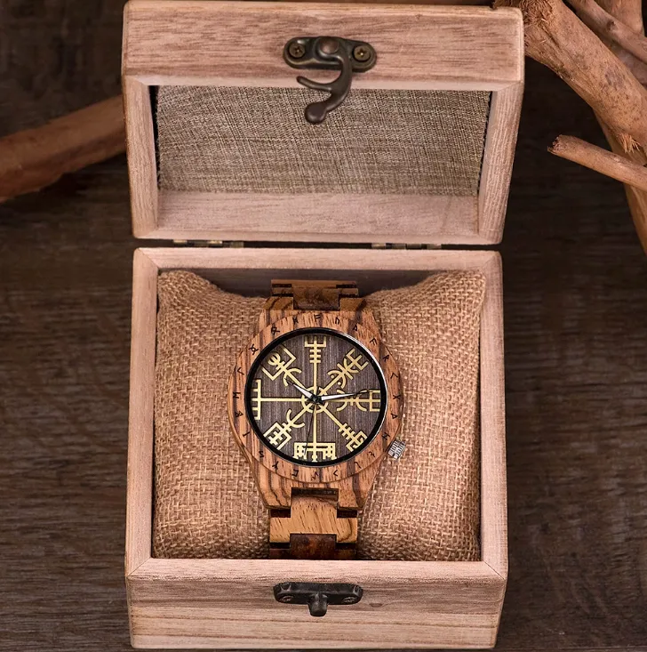 BOBO BIRD VINTAGE PIRATE COMPASS SYMBOL WOODEN WATCHES