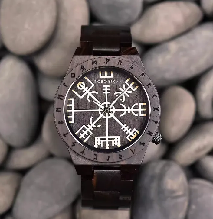 BOBO BIRD VINTAGE PIRATE COMPASS SYMBOL WOODEN WATCHES