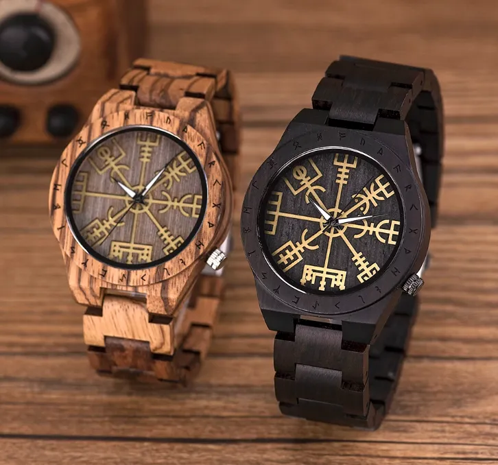 BOBO BIRD VINTAGE PIRATE COMPASS SYMBOL WOODEN WATCHES