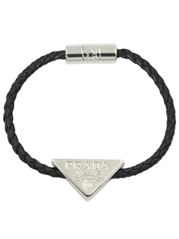 Braided Nappa Leather Bracelet Black