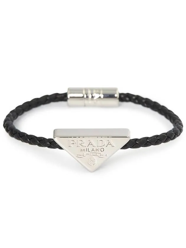Braided Nappa Leather Bracelet Black