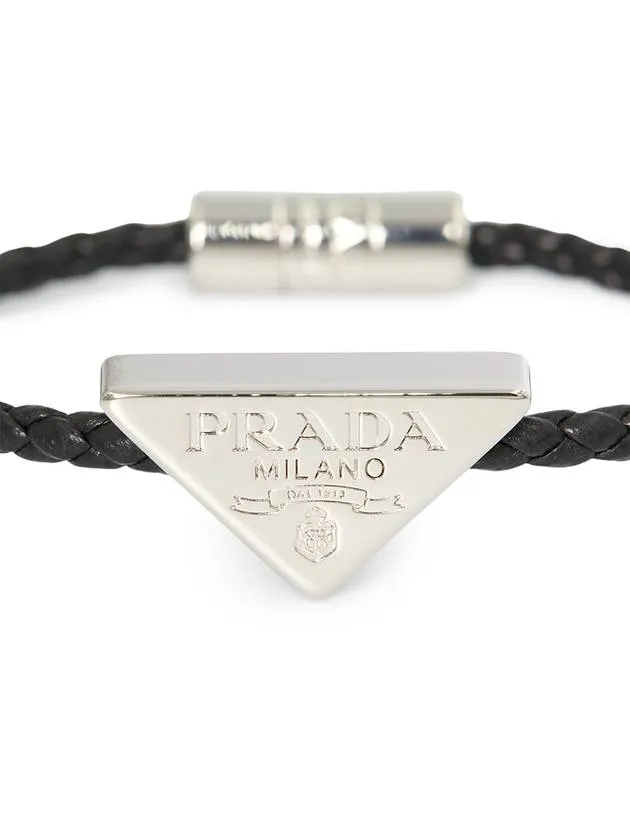 Braided Nappa Leather Bracelet Black