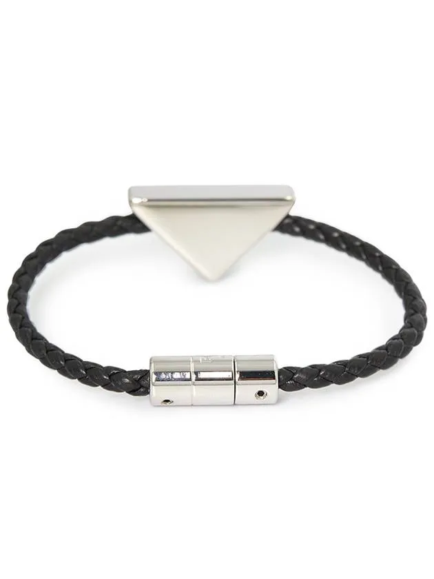 Braided Nappa Leather Bracelet Black